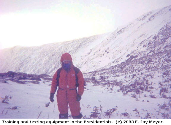 Training and testing equipment in Presidentials