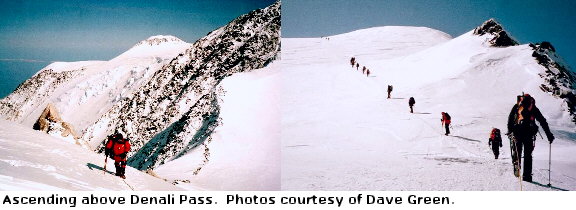 Ascending above Denali Pass